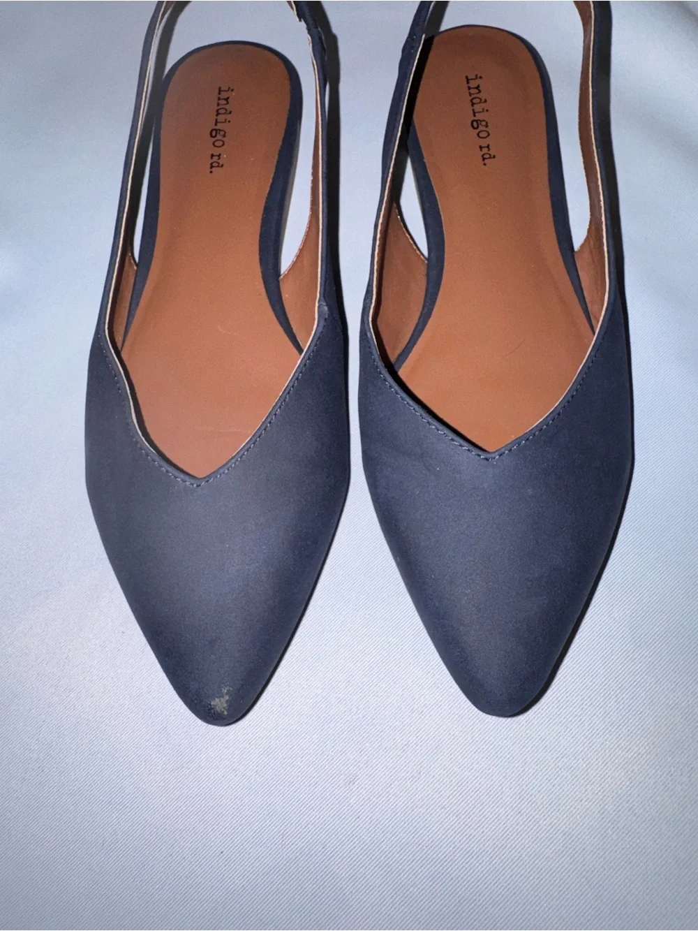 Indigo rd. Pointed Navy Slingback Flats, Size 8